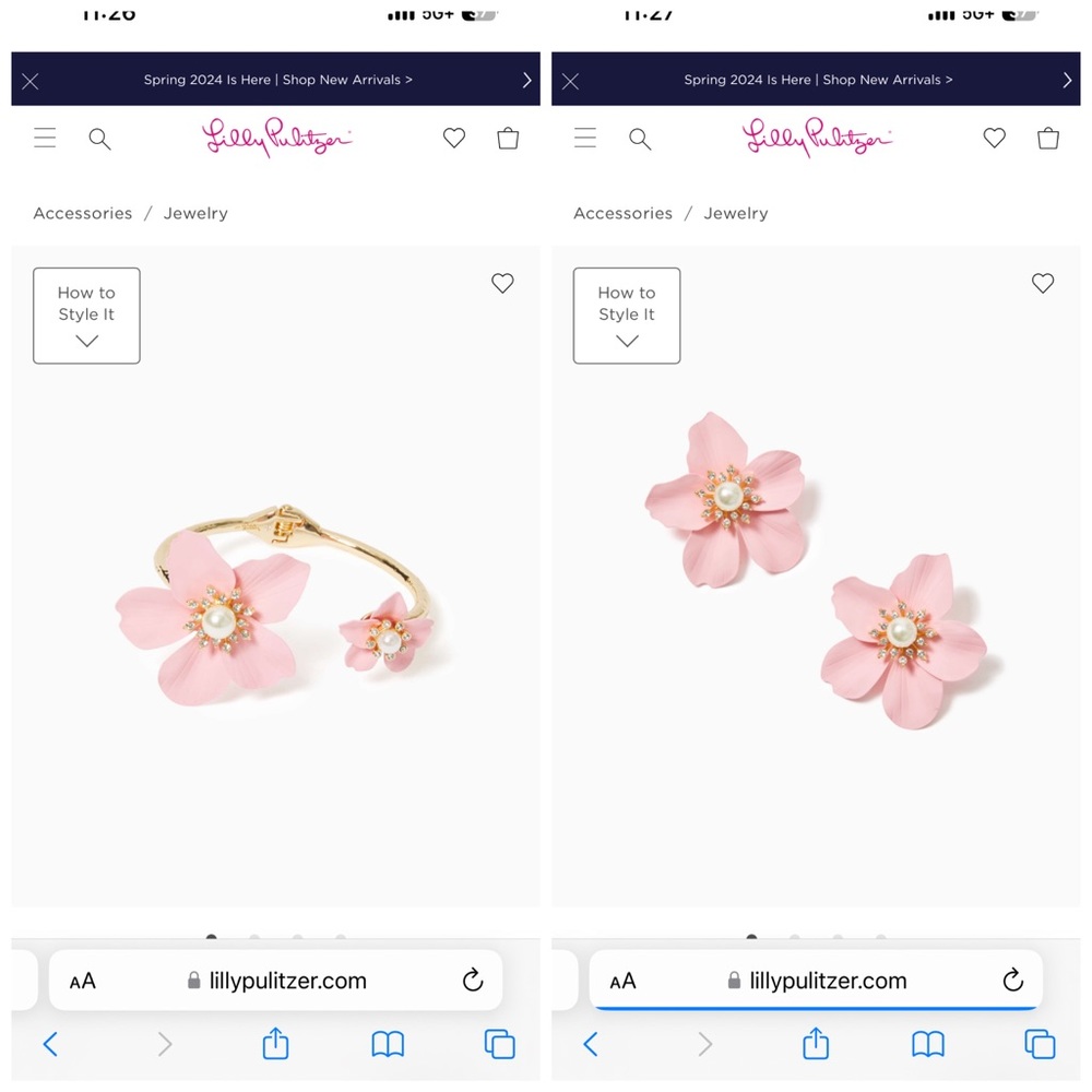 Lilly Pulitzer new earring and bracelet set.
